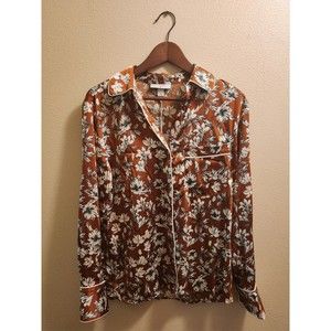 La Ligne Target Brown/White floral blouse NWT $35 small